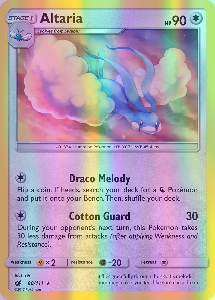 Altaria - 080/111 (CIN) Rare - Near Mint Reverse Holofoil