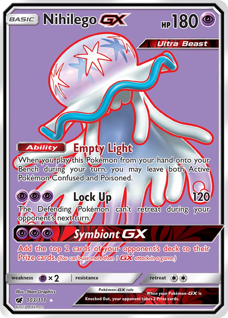 Nihilego GX (Full Art) - 103/111 (CIN) Ultra Rare - Near Mint Holofoil