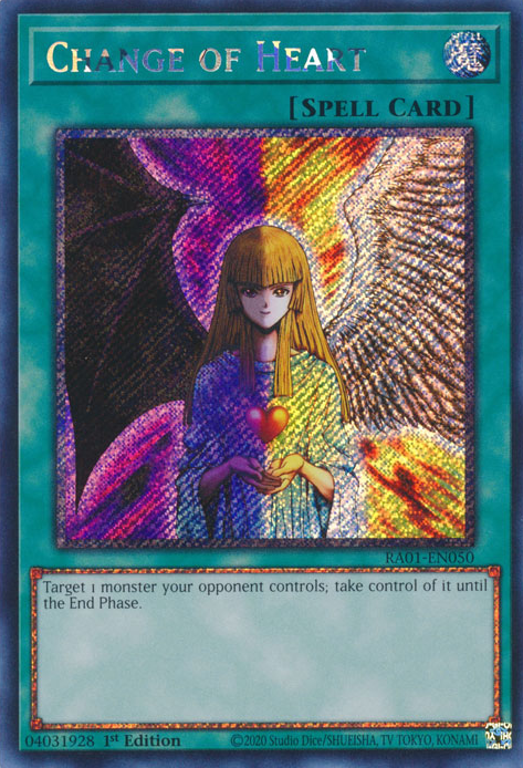 Change of Heart (RA01-EN050) Platinum Secret Rare - Near Mint 1st Edition