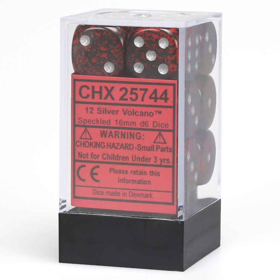 CHX25744: Speckled - 16mm D6 Silver Volcano (12)