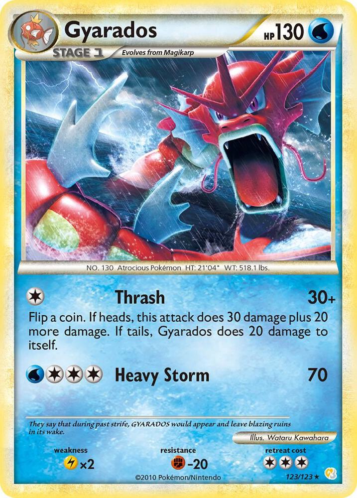 Gyarados (Red) - 123/123 (HS) Holo Rare - Light Play Holofoil