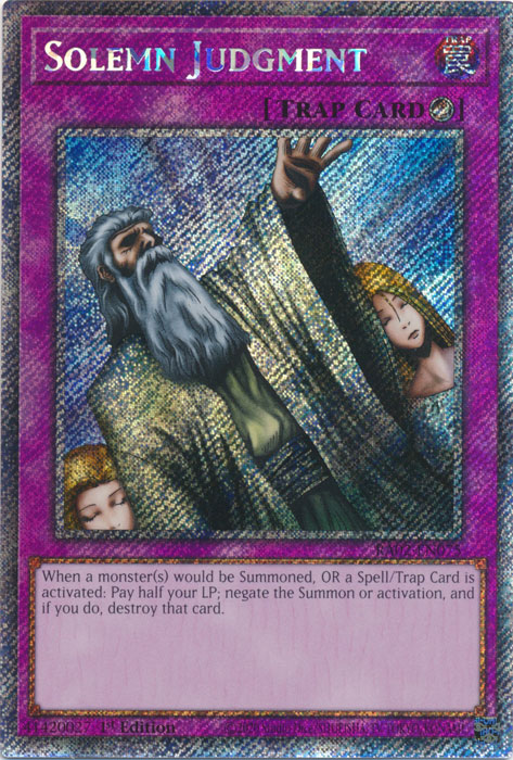 Solemn Judgment (RA02-EN075) Platinum Secret Rare - Near Mint 1st Edition