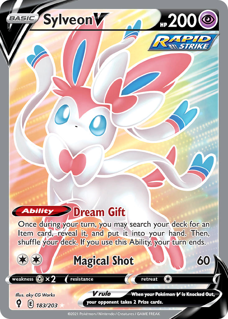 Sylveon V (Full Art) - 183/203 (SWSH07) Ultra Rare - Near Mint Holofoil