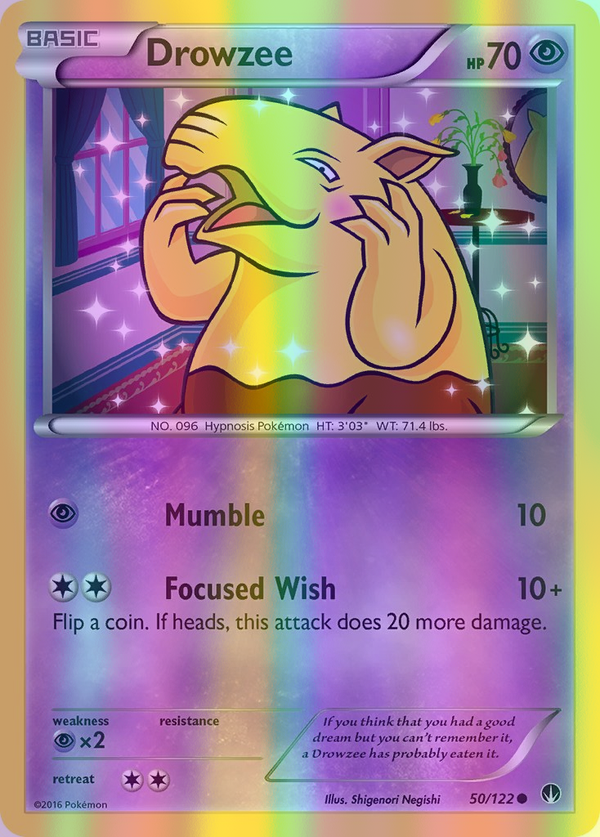 Drowzee - 050/122 (BKP) Common - Near Mint Reverse Holofoil