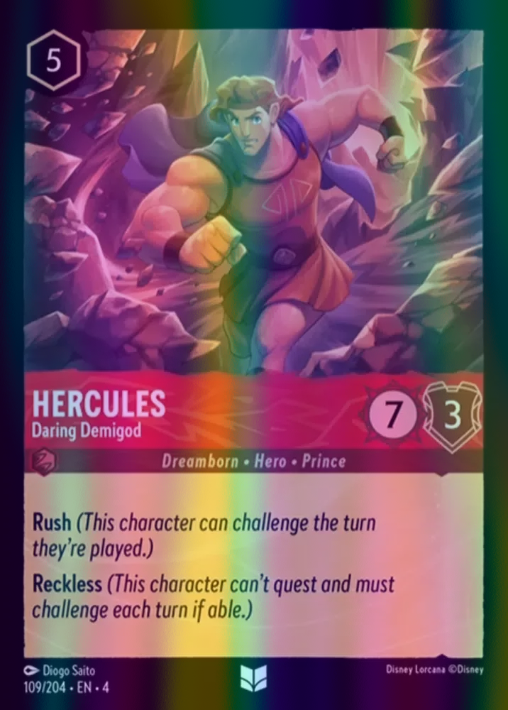 Hercules - Daring Demigod (Ursula's Return 109/204) Uncommon - Near Mint Cold Foil