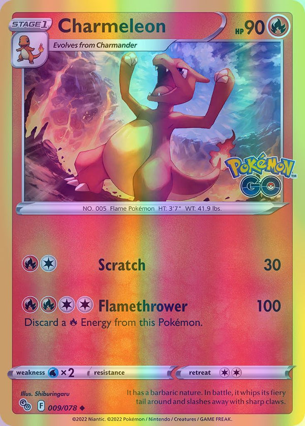 Charmeleon - 009/078 (PGO) Uncommon - Near Mint Reverse Holofoil