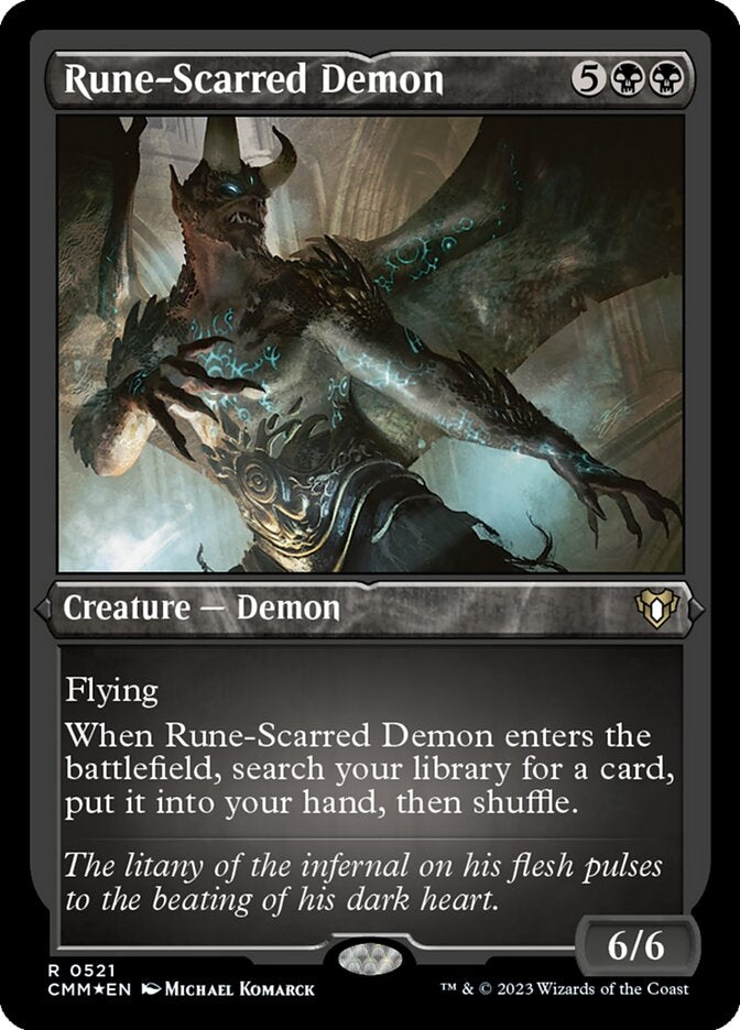 Rune-Scarred Demon [#0521 Etched Foil] (CMM-R)