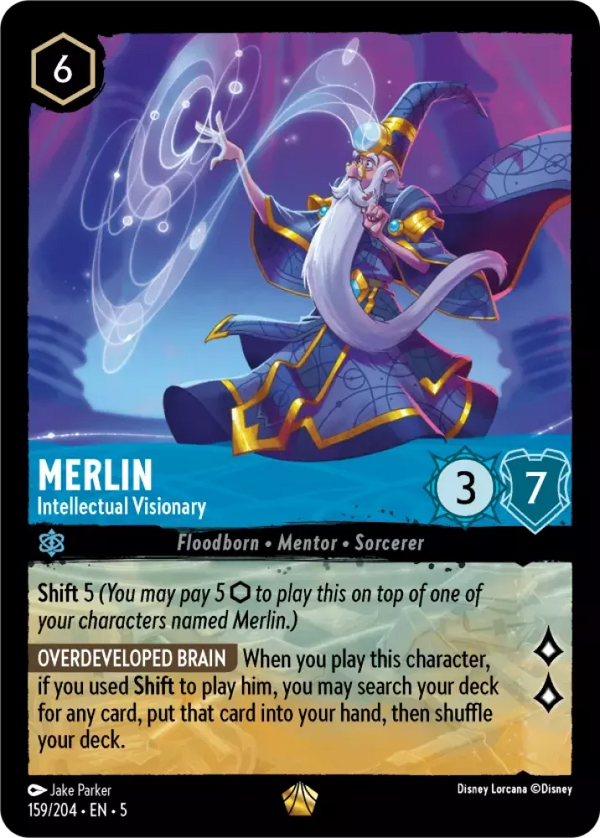 Merlin - Intellectual Visionary (Shimmering Skies 159/204) Legendary - Near Mint