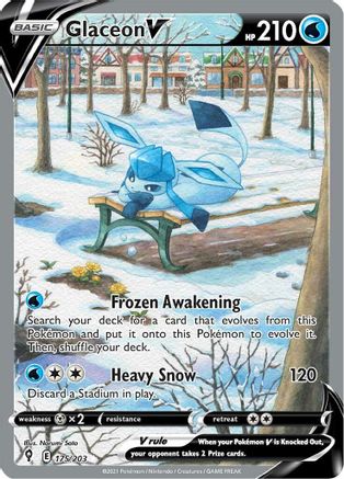 Glaceon V (Alternate Full Art) - 175/203 (SWSH07) Ultra Rare - Near Mint Holofoil