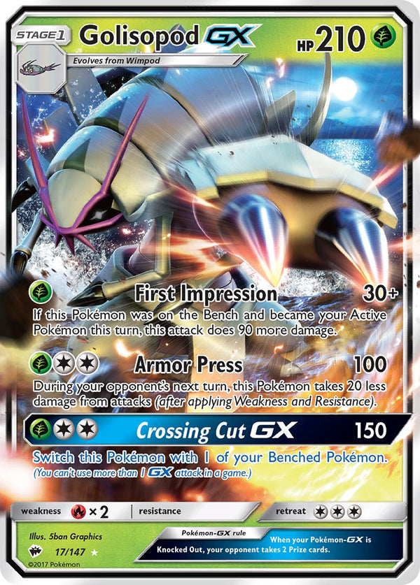 Golisopod GX - 017/147 (SM:BUS) Ultra Rare - Near Mint Holofoil