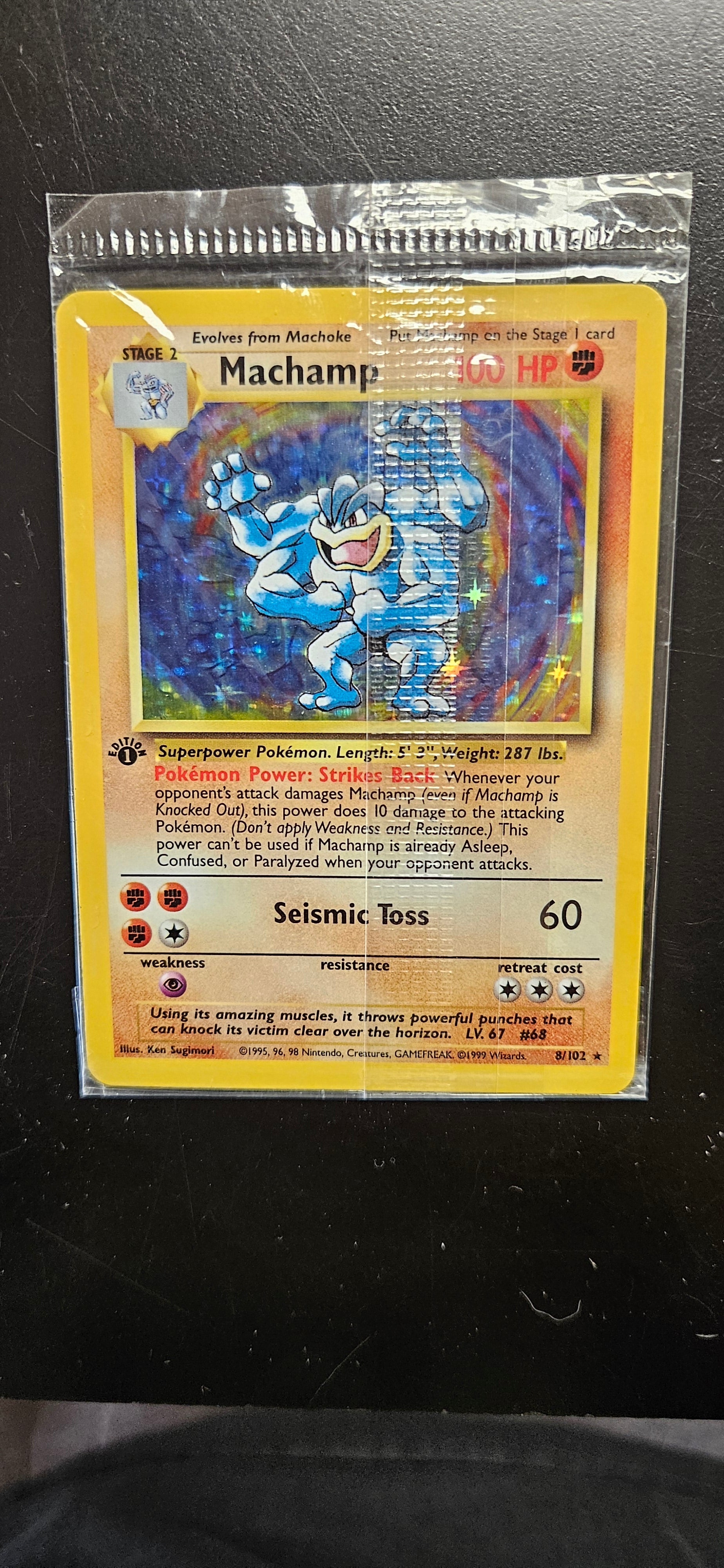 Machamp 8/102 Base Set  Deck Exclusives (PR) 1st Edition Holo Rare - Near Mint Sealed
