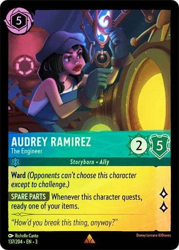 Audrey Ramirez - The Engineer (Into the Inklands 137/204) Rare - Near Mint Cold Foil