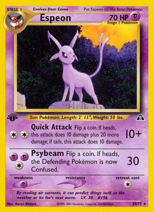 Espeon (20/75) Moderate Play