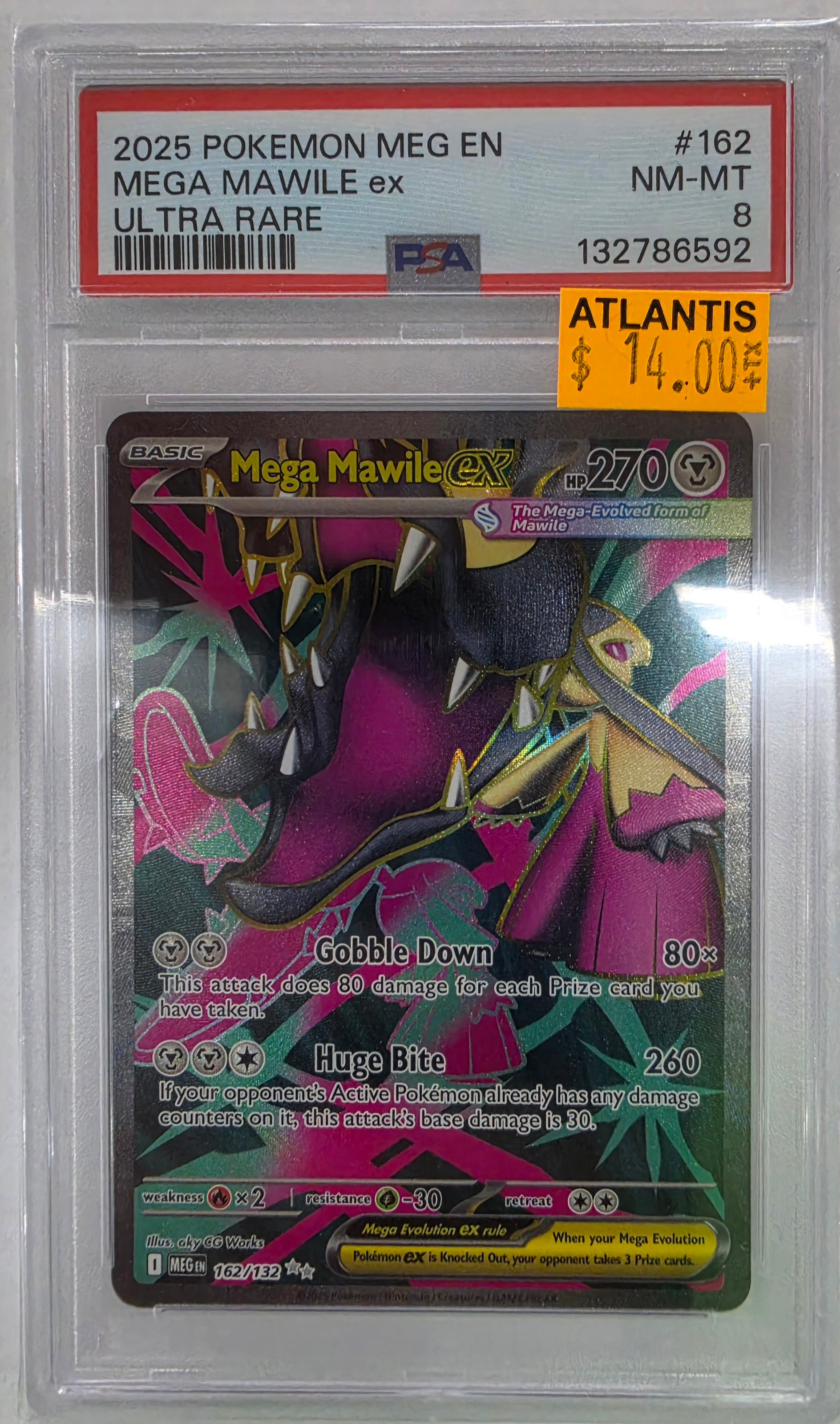 Mega Mawile ex - 162/132 (MEG) Ultra Rare Holofoil Near Mint (Graded - PSA 8)