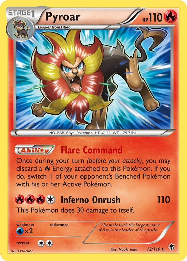 Pyroar - 012/119 (PHF) Holo Rare - Near Mint Holofoil