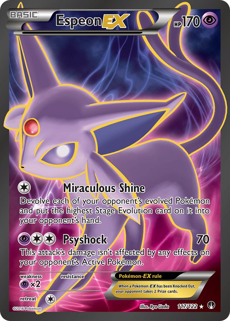 Espeon EX (Full Art) - 117/122 (BKP) Ultra Rare - Near Mint Holofoil