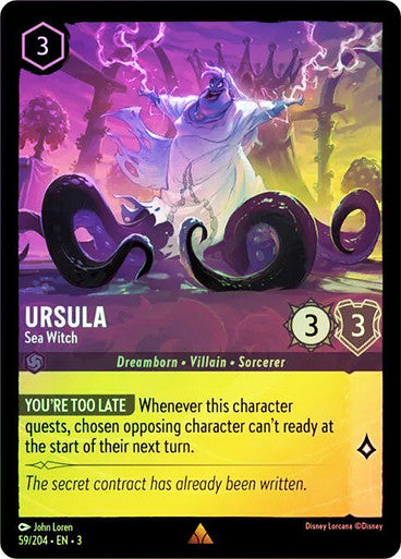 Ursula - Sea Witch (Into the Inklands 059/204) Rare - Near Mint Cold Foil