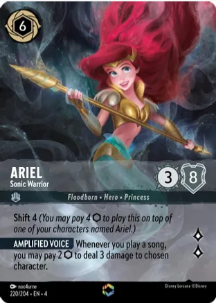 Ariel - Sonic Warrior (Alternate Art) (Ursula's Return 220/204) Enchanted - Near Mint Holofoil