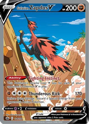 Galarian Zapdos V (Alternate Full Art) - 174/198 (SWSH06) Ultra Rare - Near Mint Holofoil