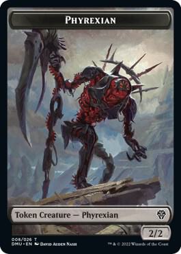 Phyrexian // Sand Warrior Token [#008/020] (DMU-T- FOIL)