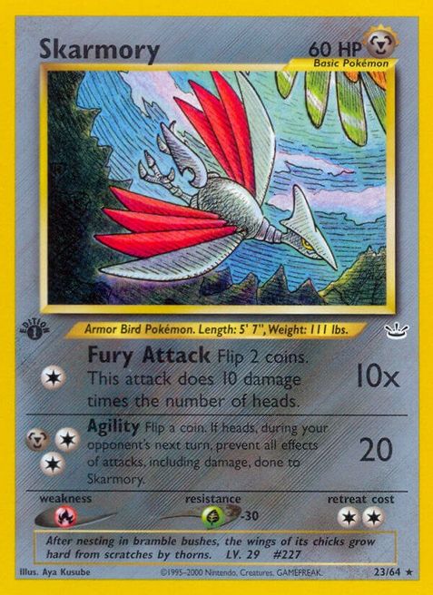 Skarmory - 23/64 (N3) Rare - Light Play