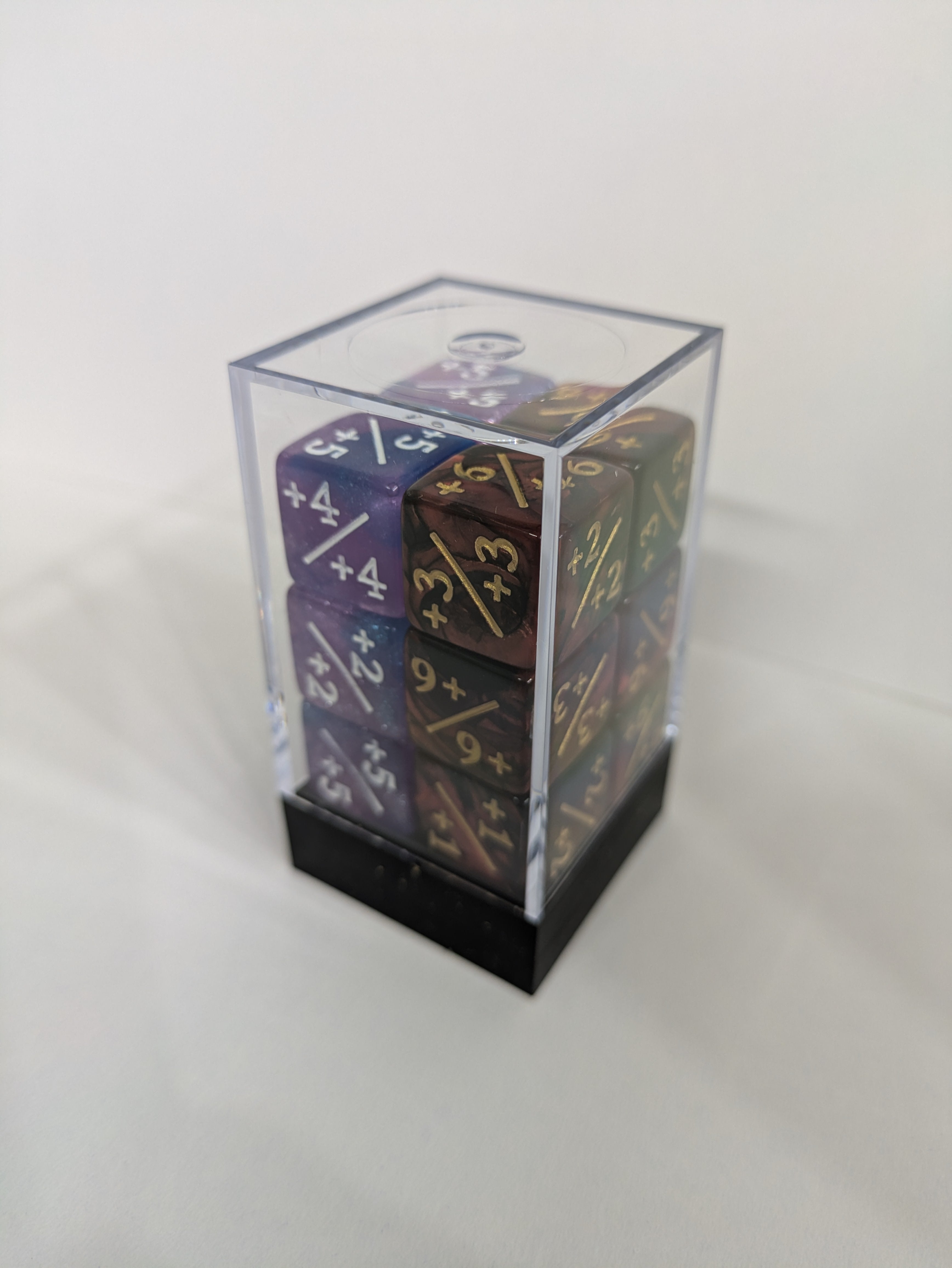 HD: Counter Dice - Variety Set  Glitter Blue/Purple & Red/Black (12)