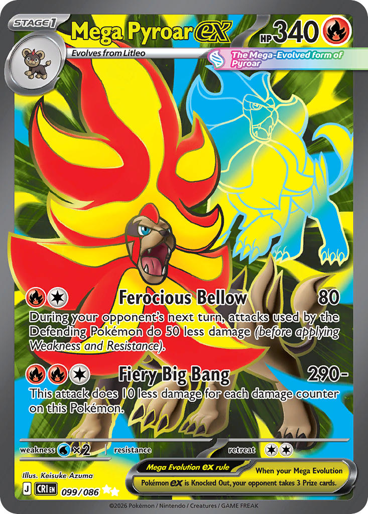 Mega Pyroar ex - 099/086 (CRI) Ultra Rare