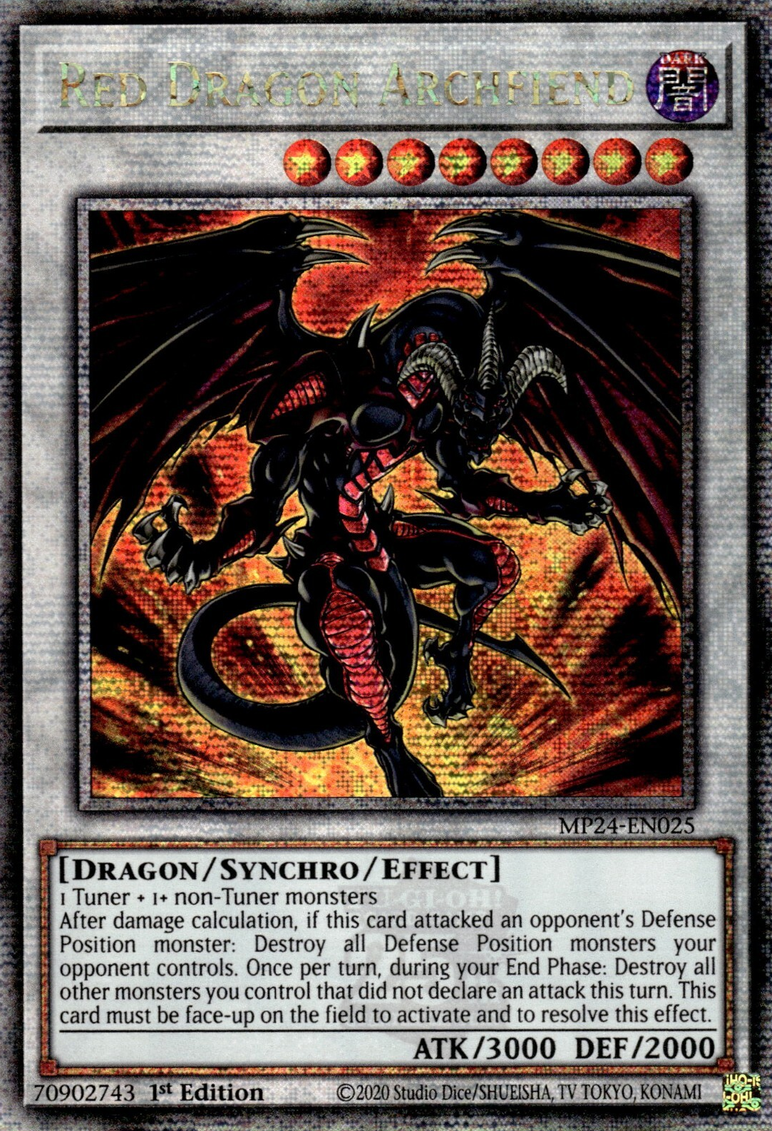 Red Dragon Archfiend (MP24-EN025) Quarter Century Secret Rare - Near Mint 1st Edition