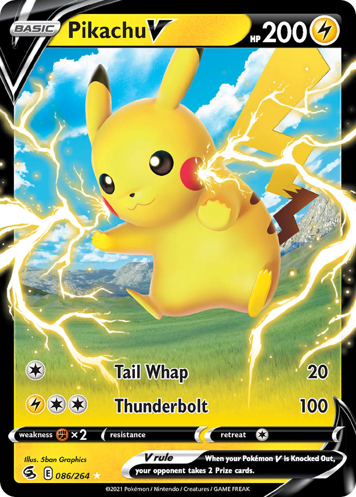 Pikachu V - 086/264 (SWSH08) Ultra Rare - Near Mint Holofoil