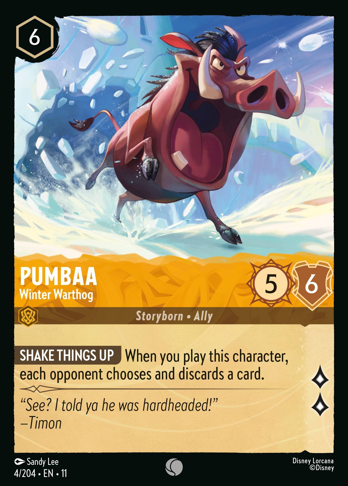 Pumbaa - Winter Warthog (004/204 - Winterspell)  Common