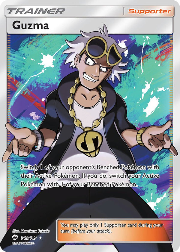 Guzma (Full Art) - 143/147 (SM:BUS) Ultra Rare - Near Mint Holofoil