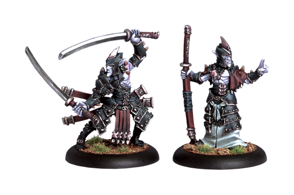 Hordes: Legion - Blighted Swordsmen Abbot & Champion, Unit Attachment (2 Metal)