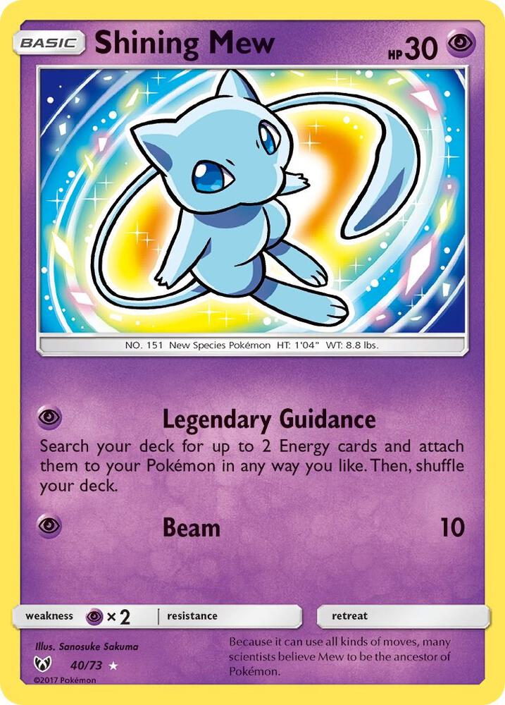 Shining Mew - 40/73 (SHL) Shiny Holo Rare - Light Play Holofoil
