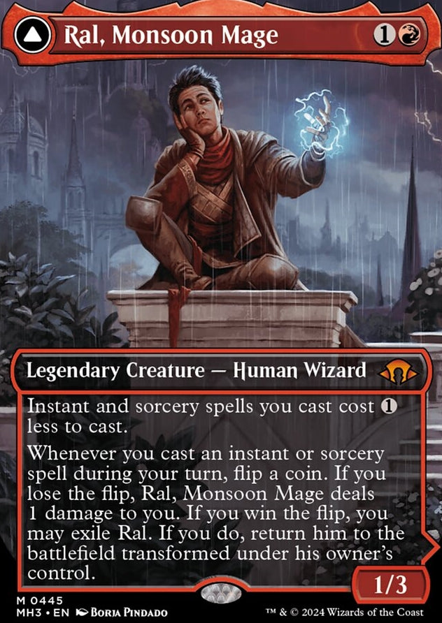 Ral, Monsoon Mage // Ral, Leyline Prodigy [#0445 Borderless] (MH3-M)