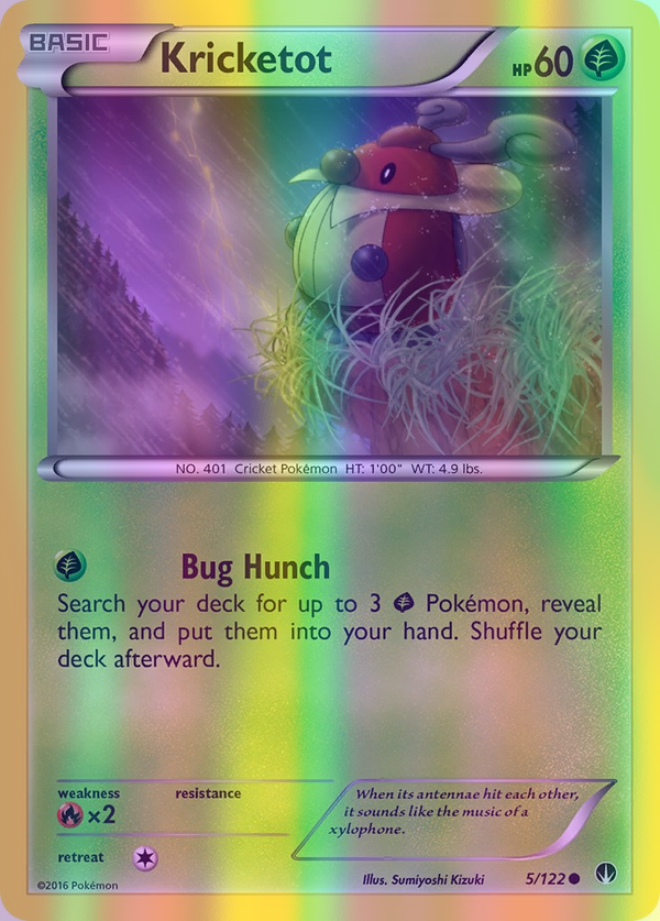 Kricketot - 005/122 (BKP) Common - Near Mint Reverse Holofoil