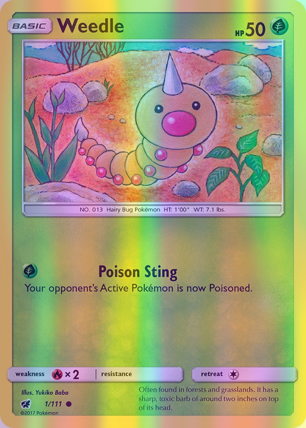 Weedle - 001/111 (CIN) Common - Near Mint Reverse Holofoil