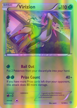 Virizion - 012/098 (AOR) Holo Rare - Near Mint Reverse Holofoil