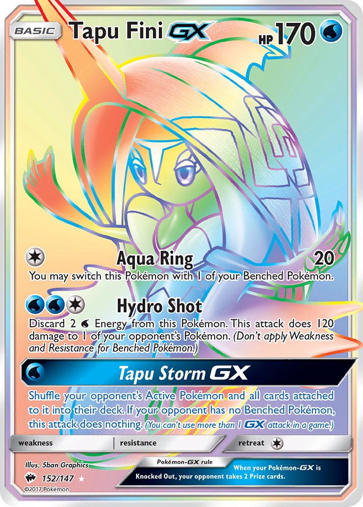 Tapu Fini GX (Secret) - 152/147 (SM:BUS) Secret Rare - Near Mint Holofoil