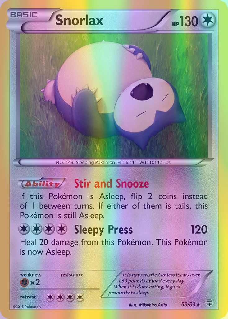 Snorlax - 058/083 (GEN) Rare - Near Mint Reverse Holofoil