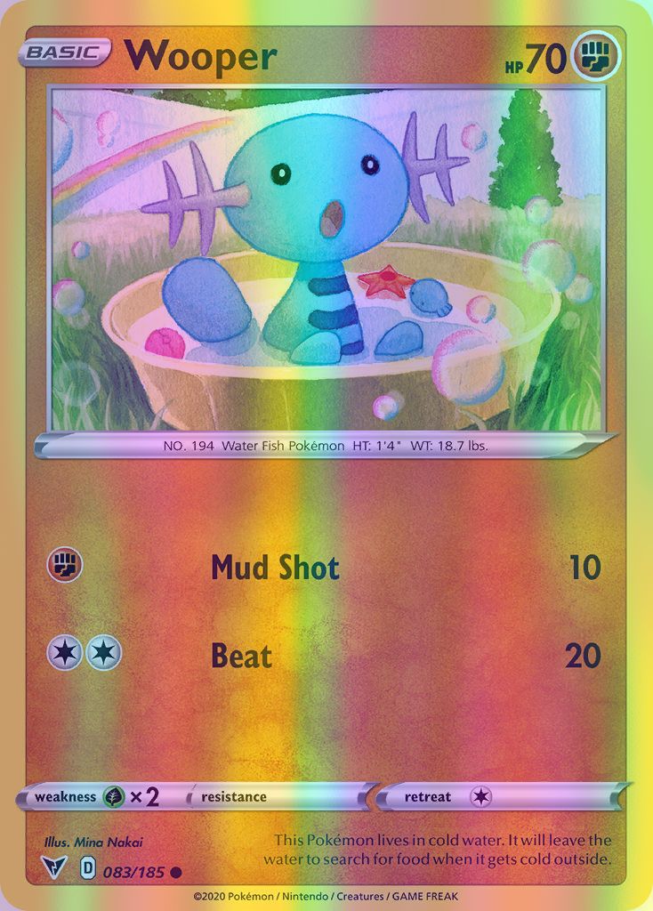 Wooper - 083/185 (SWSH04) Common - Near Mint Reverse Holofoil