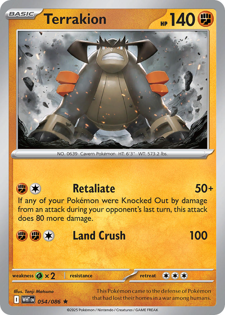 Terrakion (Poke Ball Pattern) - 054/086 (WHT) Rare
