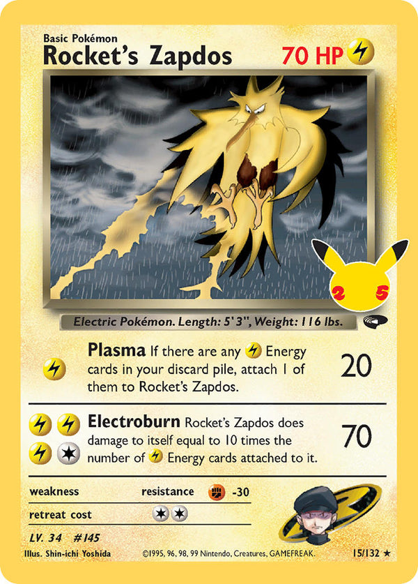 Rocket's Zapdos - 15/132 (CLB:CC) Classic Collection - Near Mint Holofoil