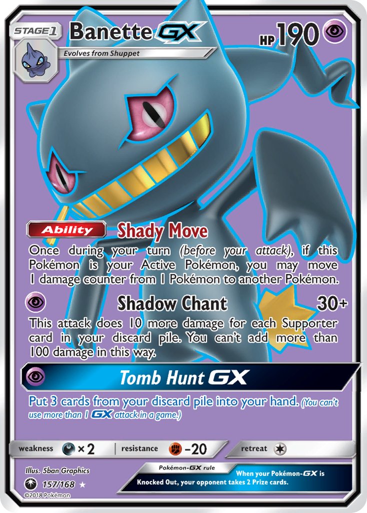 Banette GX (Full Art) - 157/168 (CES) Ultra Rare - Near Mint Holofoil