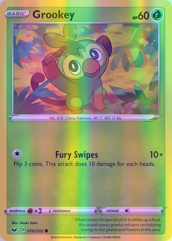 Grookey - 010/202 (SWSH01) Common - Near Mint Reverse Holofoil