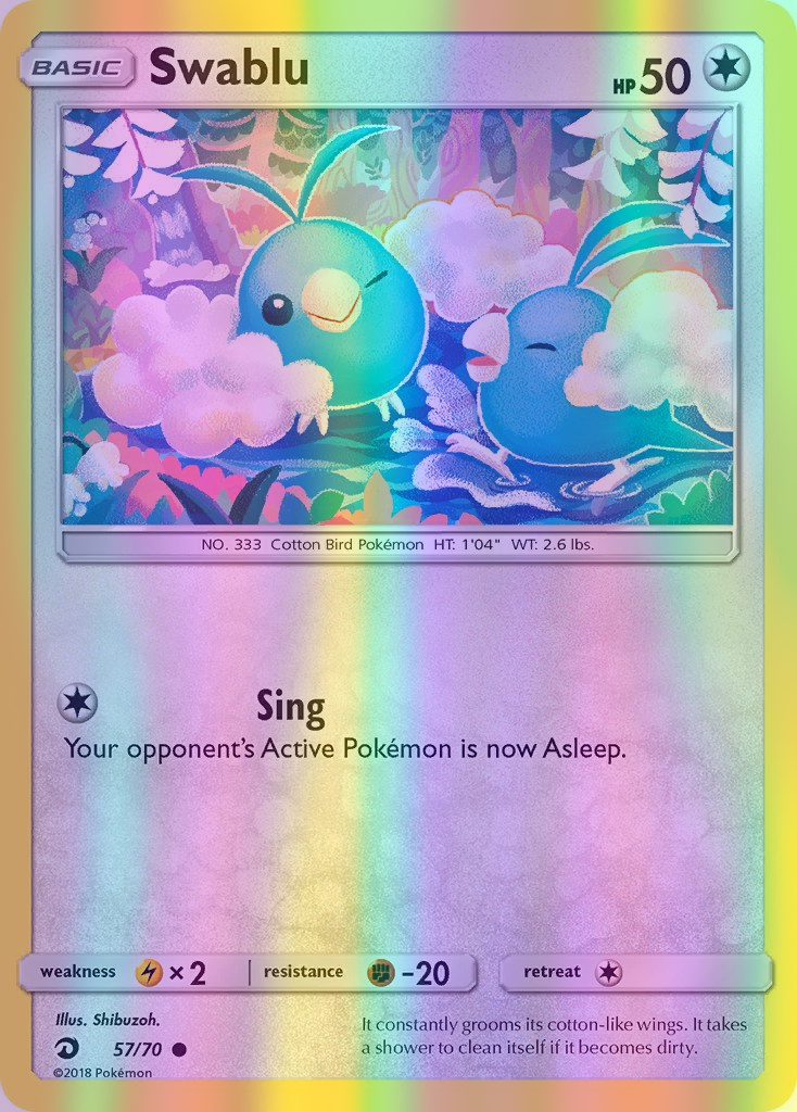 Swablu - 57/70 (DRM) Common - Near Mint Reverse Holofoil