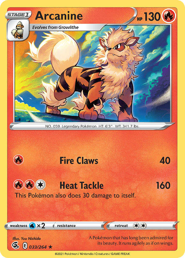 Arcanine - 033/264 (SWSH08) Rare - Near Mint