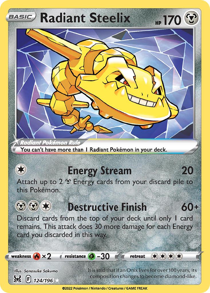 Radiant Steelix - 124/196 (SWSH11) Radiant Rare - Near Mint Holofoil