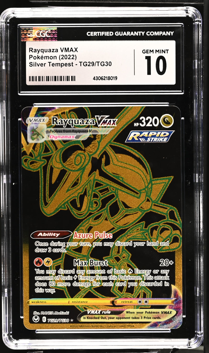 Rayquaza VMAX (Secret) - TG29/TG30 (SWSH12:TG) Secret Rare - Near Mint Holofoil (CGC Graded 10)