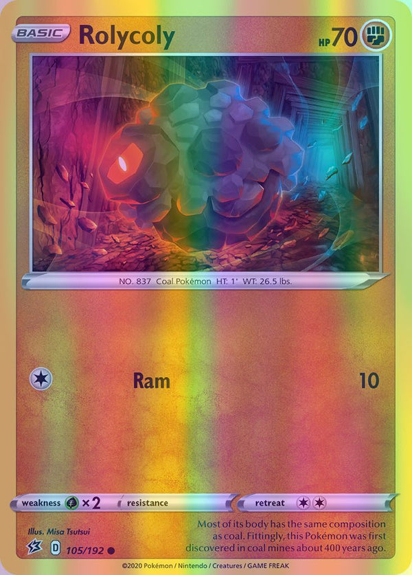 Rolycoly - 105/192 (SWSH02) Common - Near Mint Reverse Holofoil