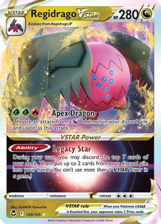 Regidrago VSTAR - 136/195 (SWSH12) Ultra Rare - Moderate Play Holofoil